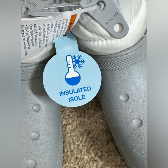 CROCS Gray and White Ankle Booties - Picture 10 of 13